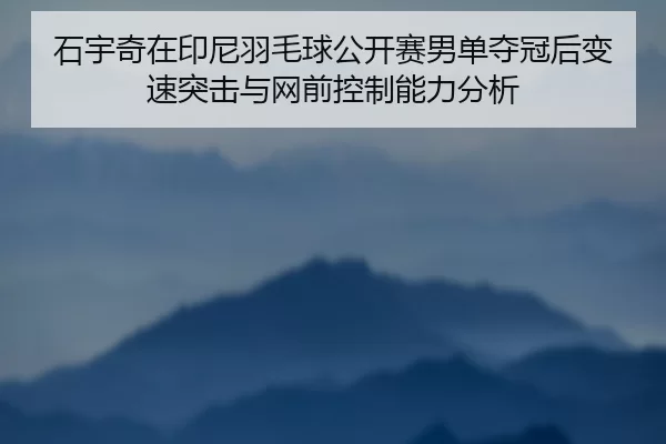 石宇奇在印尼羽毛球公开赛男单夺冠后变速突击与网前控制能力分析